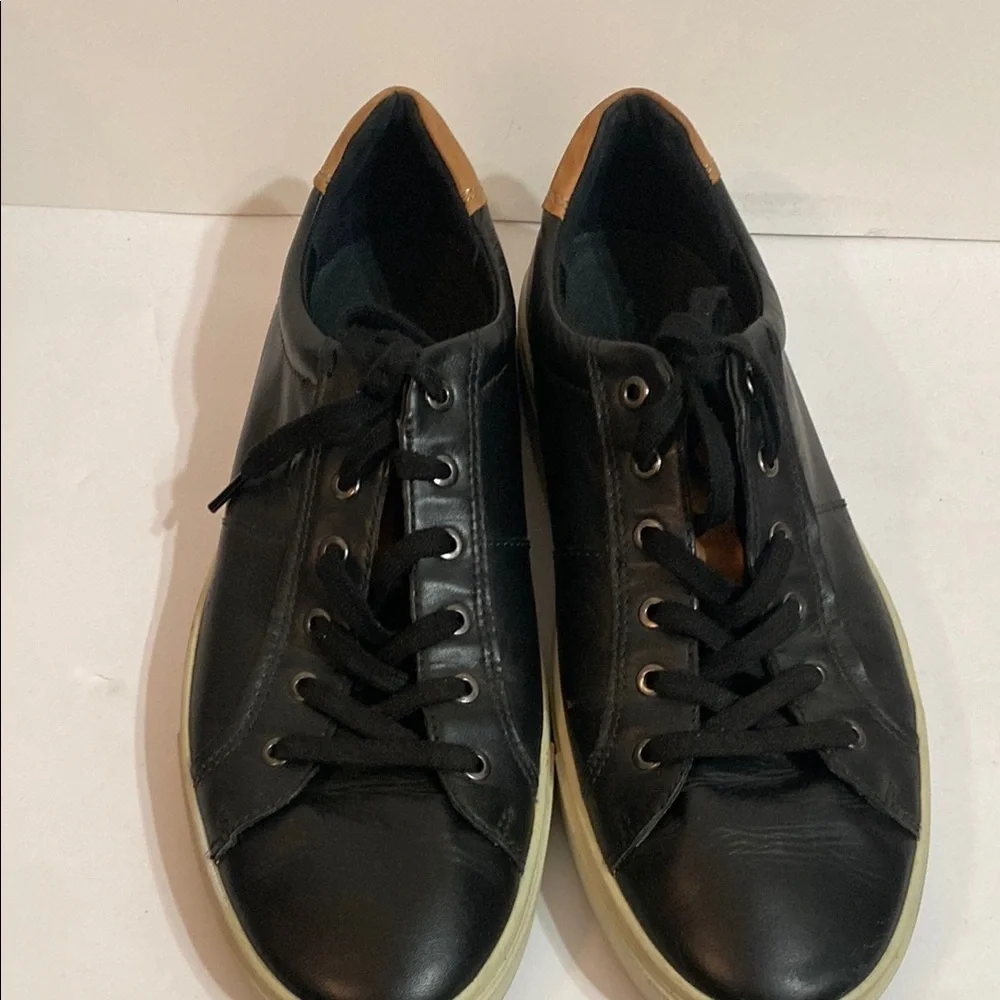 Ecco Soft Black Leather Sneaker Oxfords Shoes Lace Up Sz 45/11